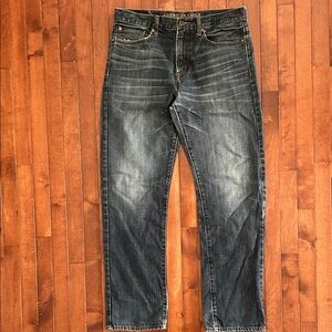 American Eagle Outfitters Men's Dark Blue Relaxed Straight Jeans Size 33/34